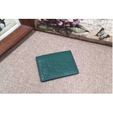 Gucci 233166 Signature leather card case Green