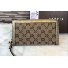 Gucci 323397 Bree Original GG Canvas Zip Around Wallet Gold