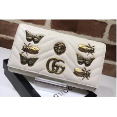 Gucci 443436 GG Marmont continental With Animal wallet White