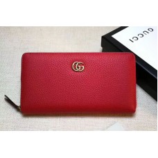 Gucci 456117 GG Marmont leather zip around wallet Red