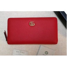 Gucci 473928 Leather zip around wallet Red