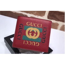 Gucci 496309 Print leather bi-fold wallet Red
