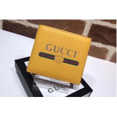 Gucci 496309 Print leather bi-fold wallet Yellow