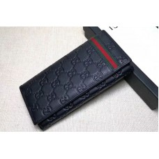 Gucci 212186 Guccissima Leather Bi-Fold Wallet Black