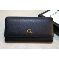 Gucci 456116 Leather Continental Wallet Black