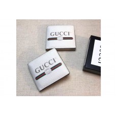 Gucci 496309 logo leather bi-fold wallet White