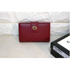 Gucci 337023 Calfskin Leagther Wallet Red