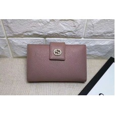Gucci 337023 Calfskin Leagther Wallet Pink