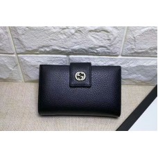 Gucci 337023 Calfskin Leagther Wallet Black