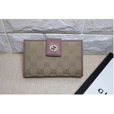 Gucci 337023 GG Canvas Wallet Pink