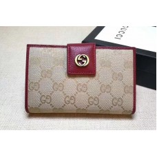 Gucci 337023 GG Canvas Wallet Red