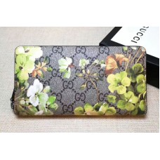 Gucci 408665 GG Blooms Zip Around Wallet Green