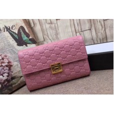 Gucci 453156 Padlock pouch Signature leather Wallets Pink