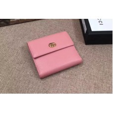 Gucci 456122 Leather french flap wallet Pink