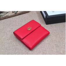 Gucci 456122 Leather french flap wallet Red