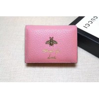 Gucci 460185 Animalier Card Case Pink