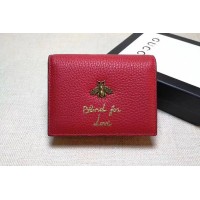 Gucci 460185 Animalier Card Case Red