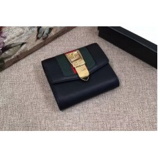 Gucci 476081 Sylvie Leather Wallet Black