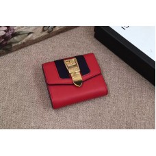 Gucci 476081 Sylvie Leather Wallet Red