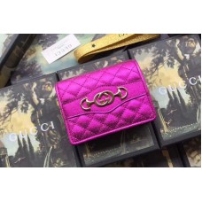 Gucci ‎‎536353 Laminated leather card case Fuchsia