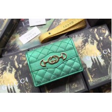 Gucci ‎‎536353 Laminated leather card case Green