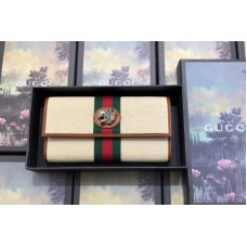 Gucci 573789 Rajah continental wallet Beige vintage canvas