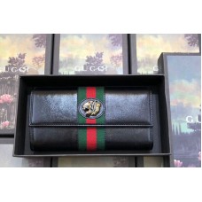 Gucci 573789 Rajah continental wallet Black Leather