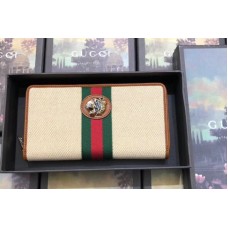 Gucci 573791 Rajah zip around wallet Beige vintage canvas