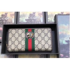 Gucci 573791 Rajah zip around wallet GG Supreme canvas