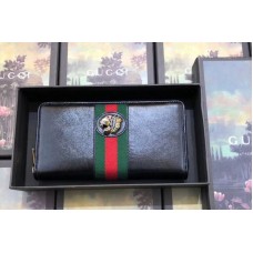 Gucci 573791 Rajah zip around wallet black leather