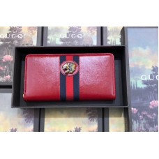 Gucci 573791 Rajah zip around wallet Red leather