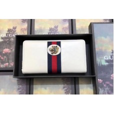 Gucci 573791 Rajah zip around wallet White leather