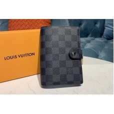 Louis Vuitton R20005 LV Small Ring Agenda Cover Damier Graphite Canvas