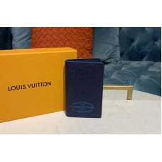 Louis Vuitton M30379 LV Pocket Organizer Wallets Blue Taiga leather