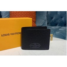 Louis Vuitton M30380 LV Multiple Wallet Navy Black Taiga leather