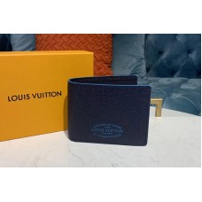 Louis Vuitton M30381 LV Multiple Wallet Navy Blue Taiga leather