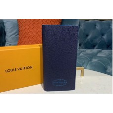 Louis Vuitton M30387 LV Brazza Wallet Navy Blue Taiga leather