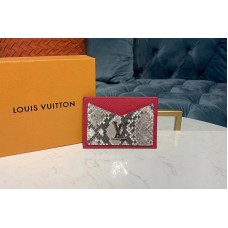 Louis Vuitton N97001 LV Lockme card holder Hot Pink Python skin and calf leather