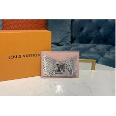 Louis Vuitton N97001 LV Lockme card holder Pink Python skin and calf leather