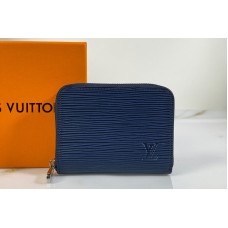 Louis Vuitton M60152 LV Zippy coin purse in Blue Epi Leather