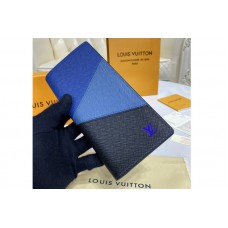 Louis Vuitton M30713 LV Brazza wallet in Blue monochrome Taiga leather