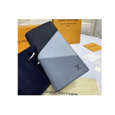 Louis Vuitton M30713 LV Brazza wallet in Gray monochrome Taiga leather