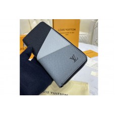Louis Vuitton M30731 LV Zippy Vertical wallet in Gray monochrome Taiga leather