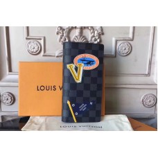 Louis Vuitton N64438 Damier Graphite Canvas Brazza Wallet