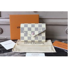 Louis Vuitton N64022 Damier Azur Canvas Victorine Wallet Pink