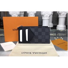 Louis Vuitton N64038 Coin Card Holder Damier Graphite Canvas