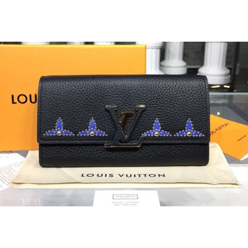 Louis Vuitton Women's Navy Taurillon Leather Capucines Wallet M63211