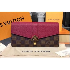 Louis Vuitton N64448 Clapton Wallet Damier Ebene Canvas Raisin