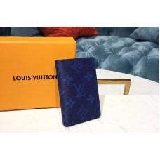 Louis Vuitton M30301 LV Pocket Organizer Monogram Canvas and Taiga Leather Blue