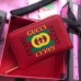 Gucci Red Print Leather Card Case